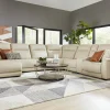 Newport 6-Piece Almond Leather Power Reclining Sectional with Chaise