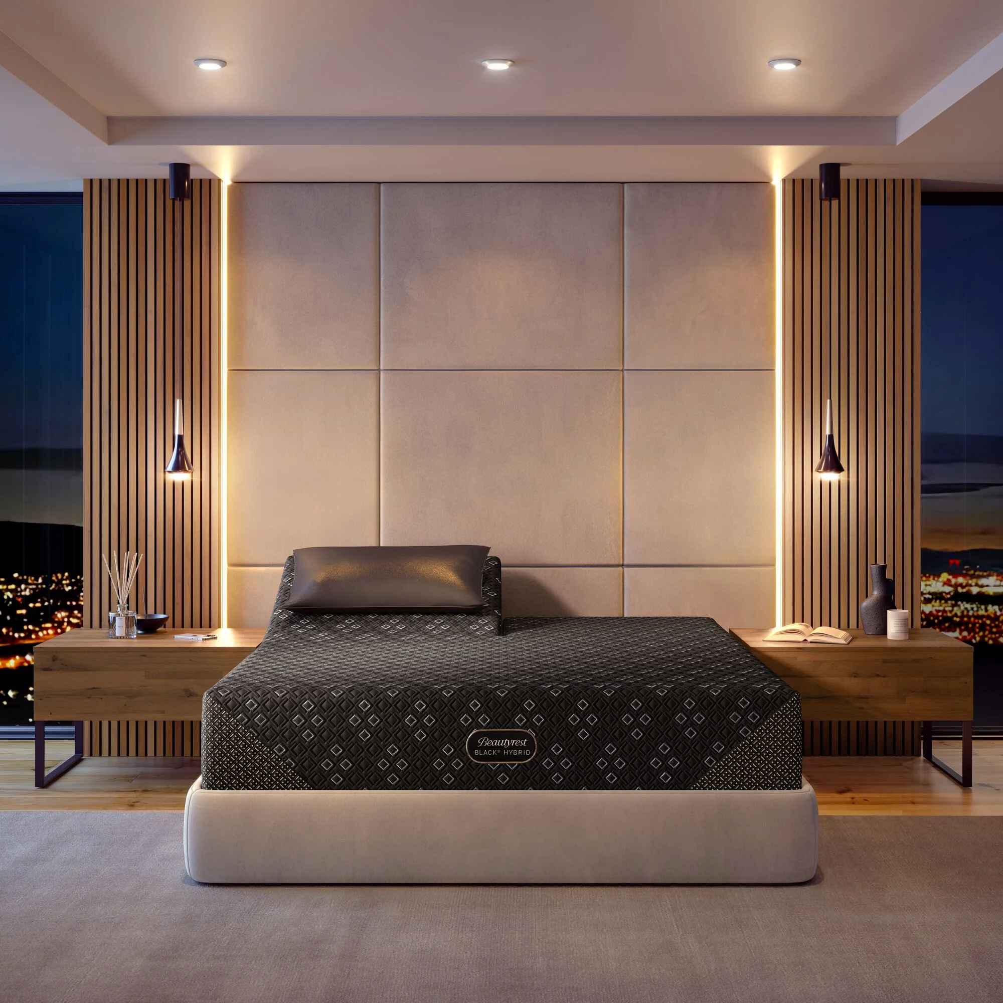 Beautyrest Black Series 3 XCS Plush Mattress and X7 Adjustable Base with Independent Sleep Technology