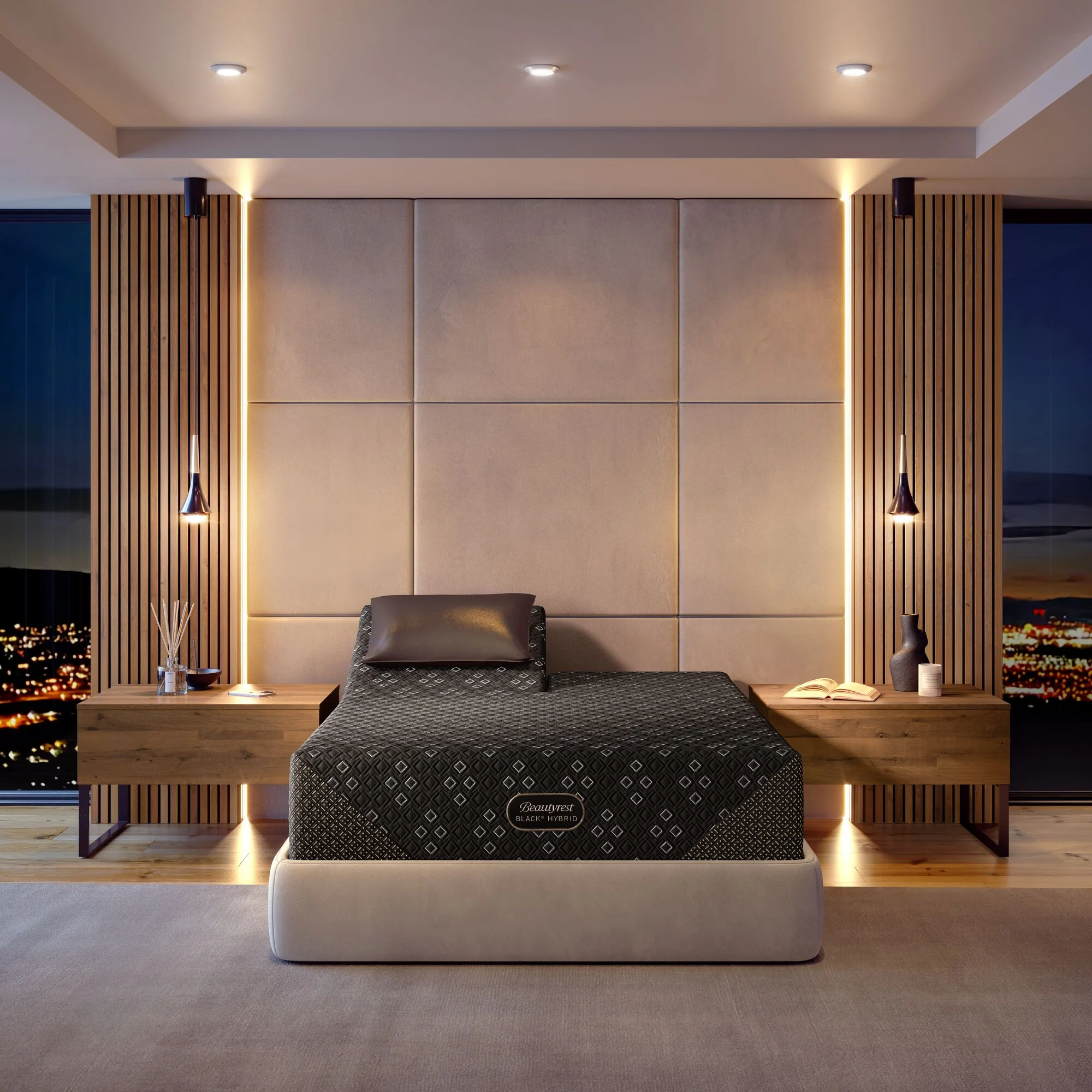 Beautyrest Black Series 3 XCS Plush Mattress and X7 Adjustable Base with Independent Sleep Technology