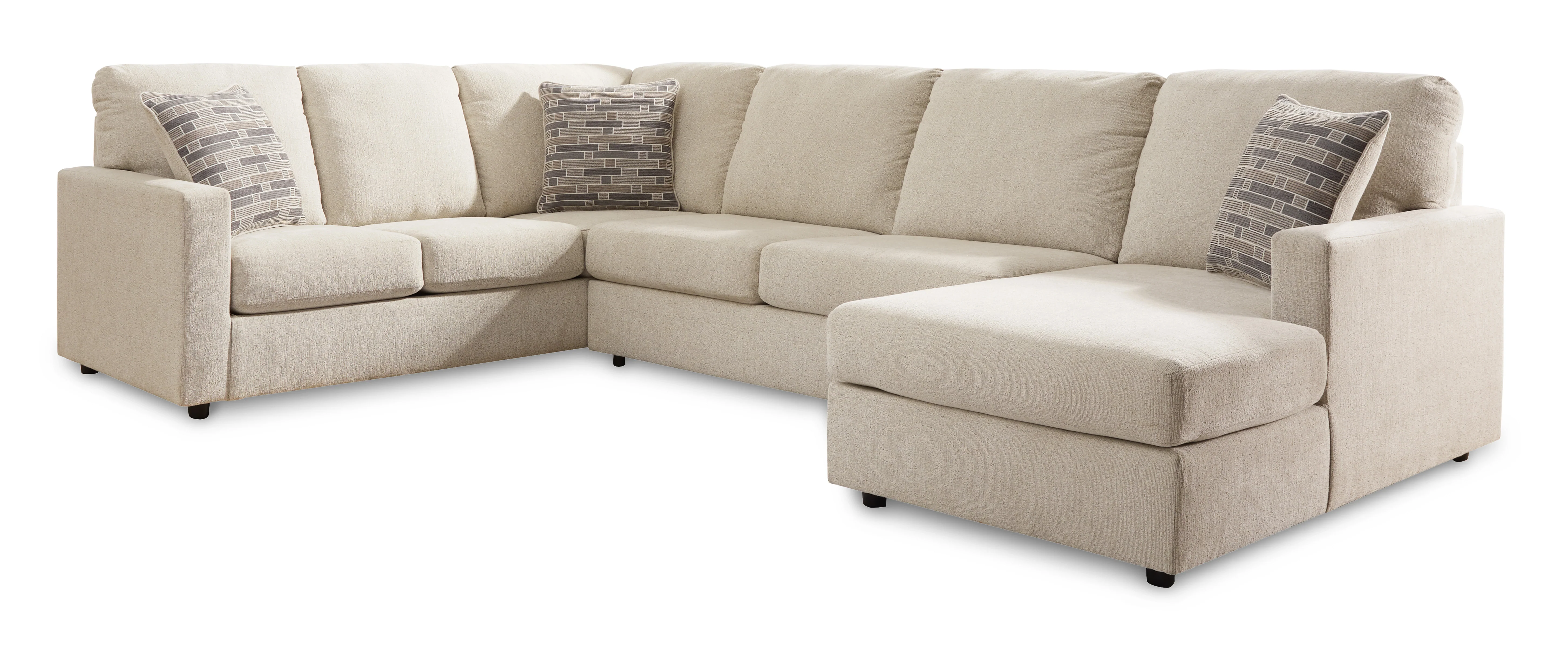 Edenfield 3-Piece Linen Sectional with Chaise