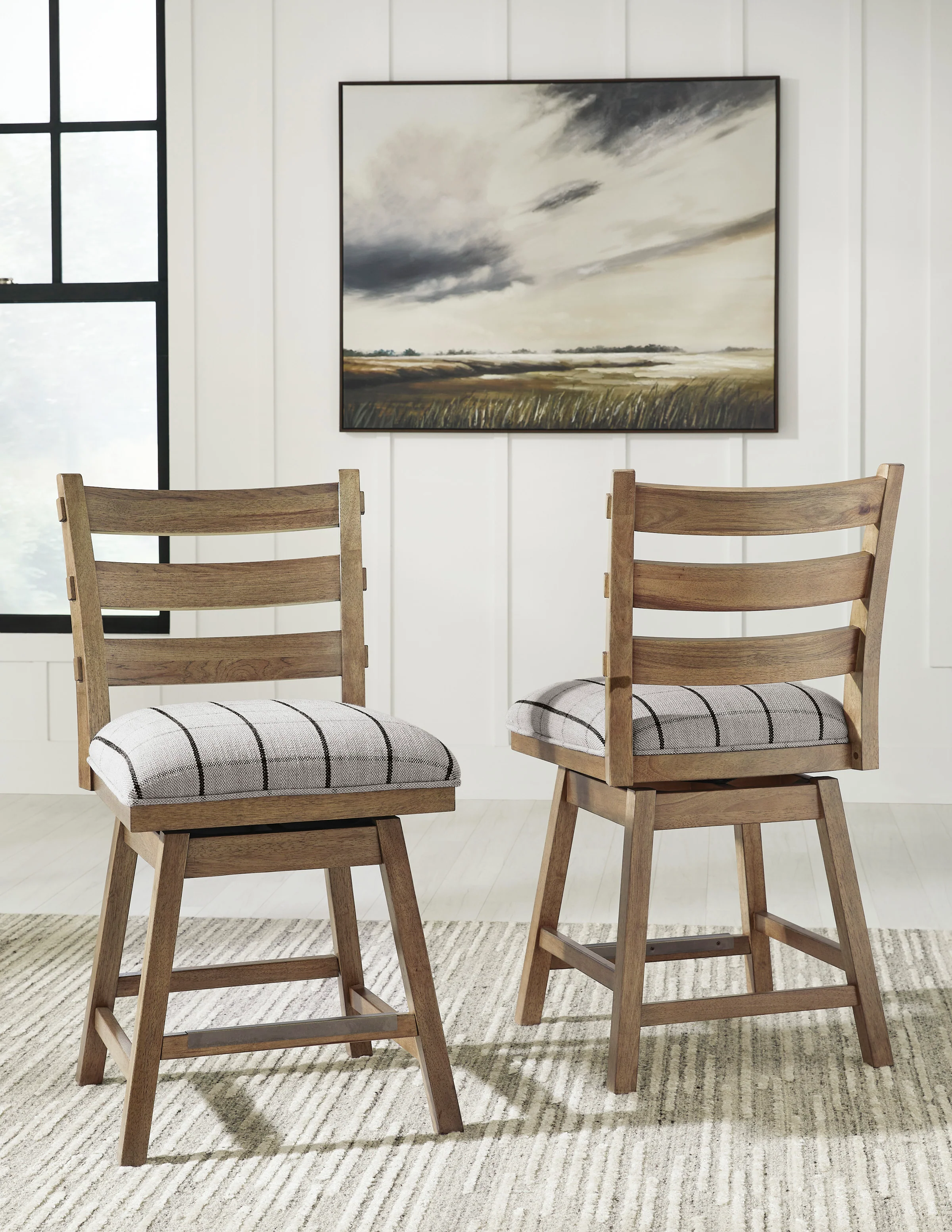 Ridgester Upholstered Counter Height Swivel Bar Stool