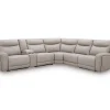 Gravier 6-Piece Power Reclining Sectional with Storage Console with Power Armless Recliner