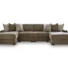 Ashley Camellia-Court 4-Piece Double Chaise Sectional