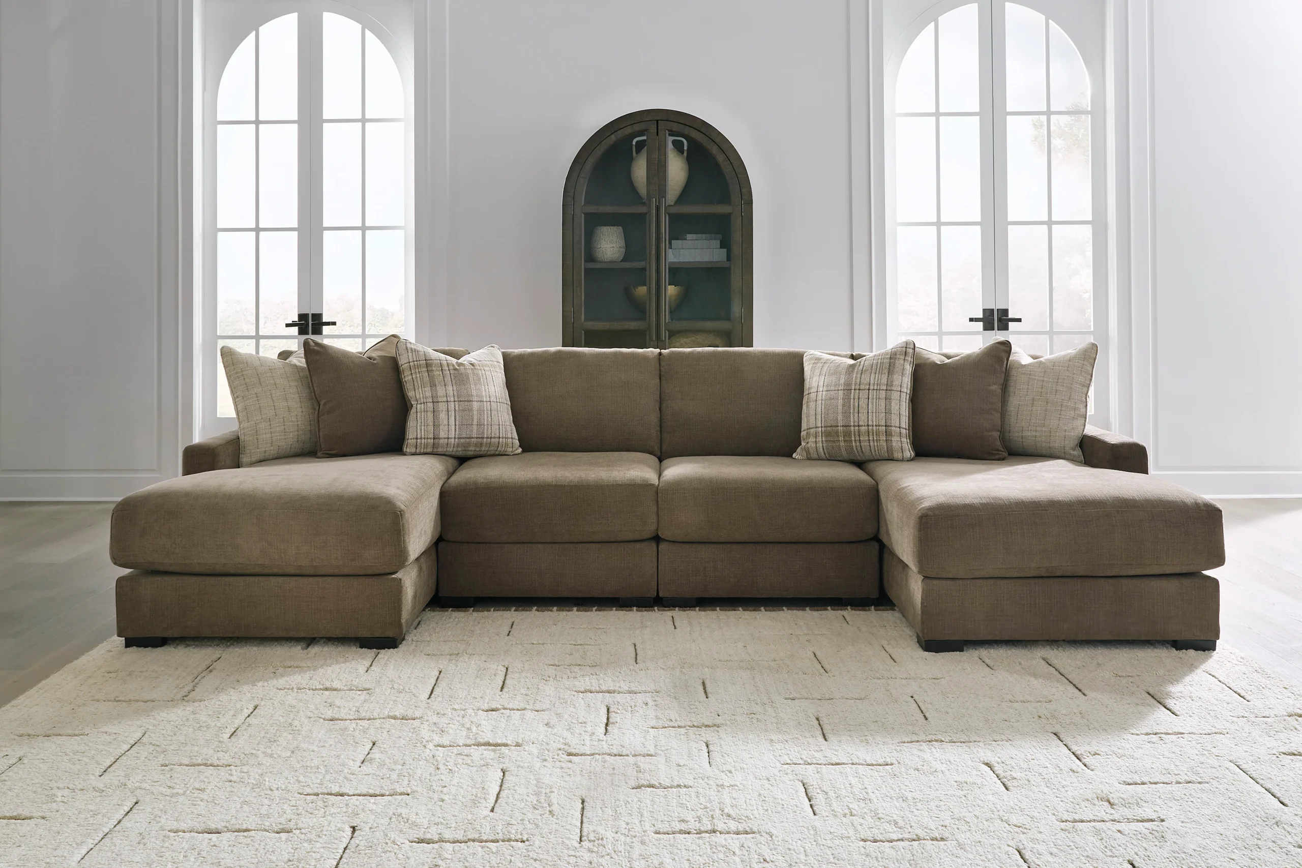 Ashley Camellia-Court 4-Piece Double Chaise Sectional