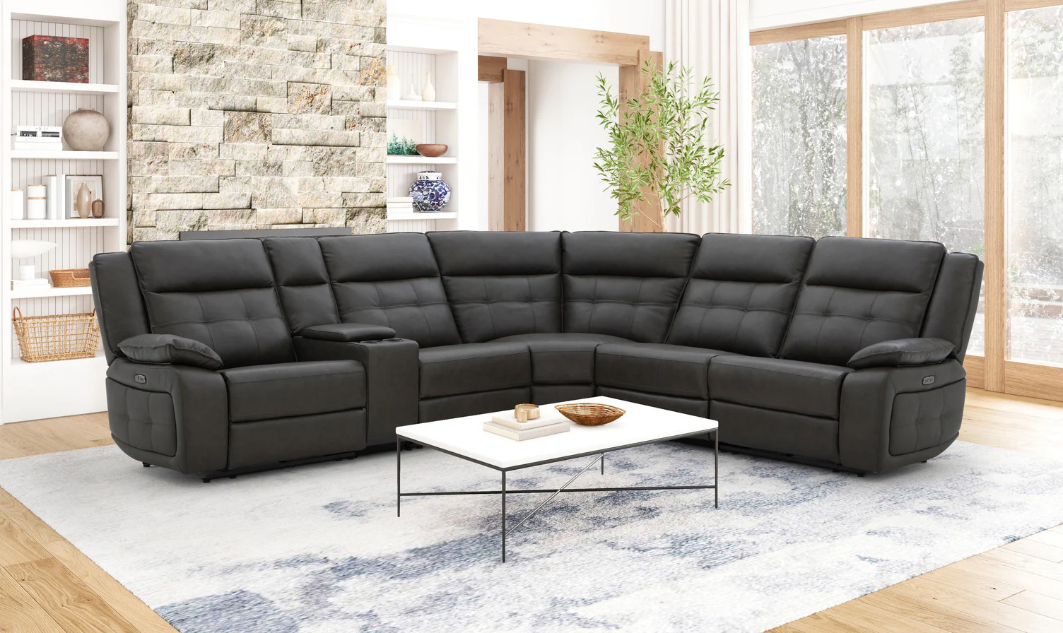 Afton 6-Piece Power Reclining Sectional