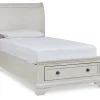 Robbinsdale Sleigh Bed with 2 Storage Drawers