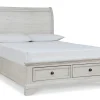 Robbinsdale Sleigh Bed with 2 Storage Drawers