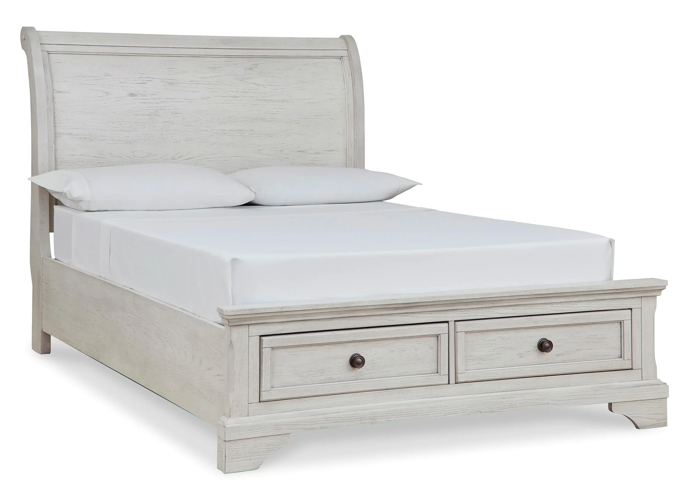 Robbinsdale Sleigh Bed with 2 Storage Drawers