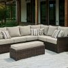 Ashley Brook Ranch Outdoor Sofa Sectional and Bench with Cushion