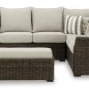 Ashley Brook Ranch Outdoor Sofa Sectional and Bench with Cushion