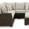 Ashley Brook Ranch Outdoor Sofa Sectional and Bench with Cushion