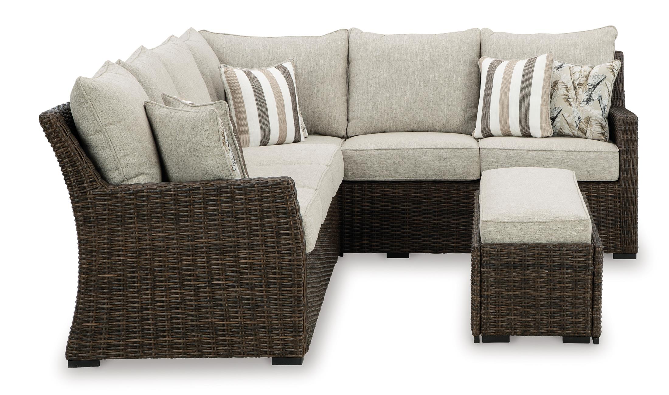 Ashley Brook Ranch Outdoor Sofa Sectional and Bench with Cushion
