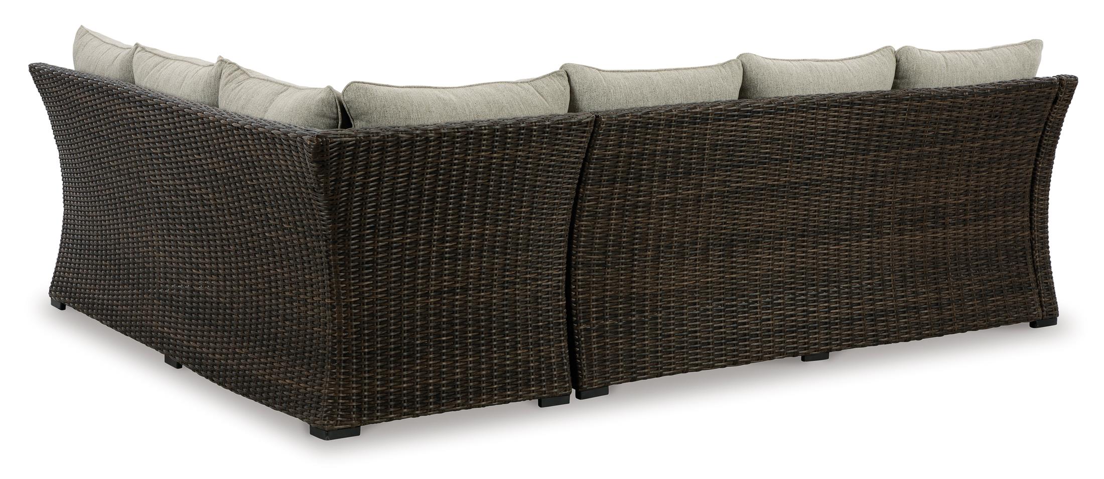 Ashley Brook Ranch Outdoor Sofa Sectional and Bench with Cushion