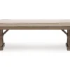 Ashley Revare Beach Outdoor Patio Bench with Cushion