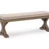 Ashley Revare Beach Outdoor Patio Bench with Cushion