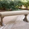 Ashley Revare Beach Outdoor Patio Bench with Cushion
