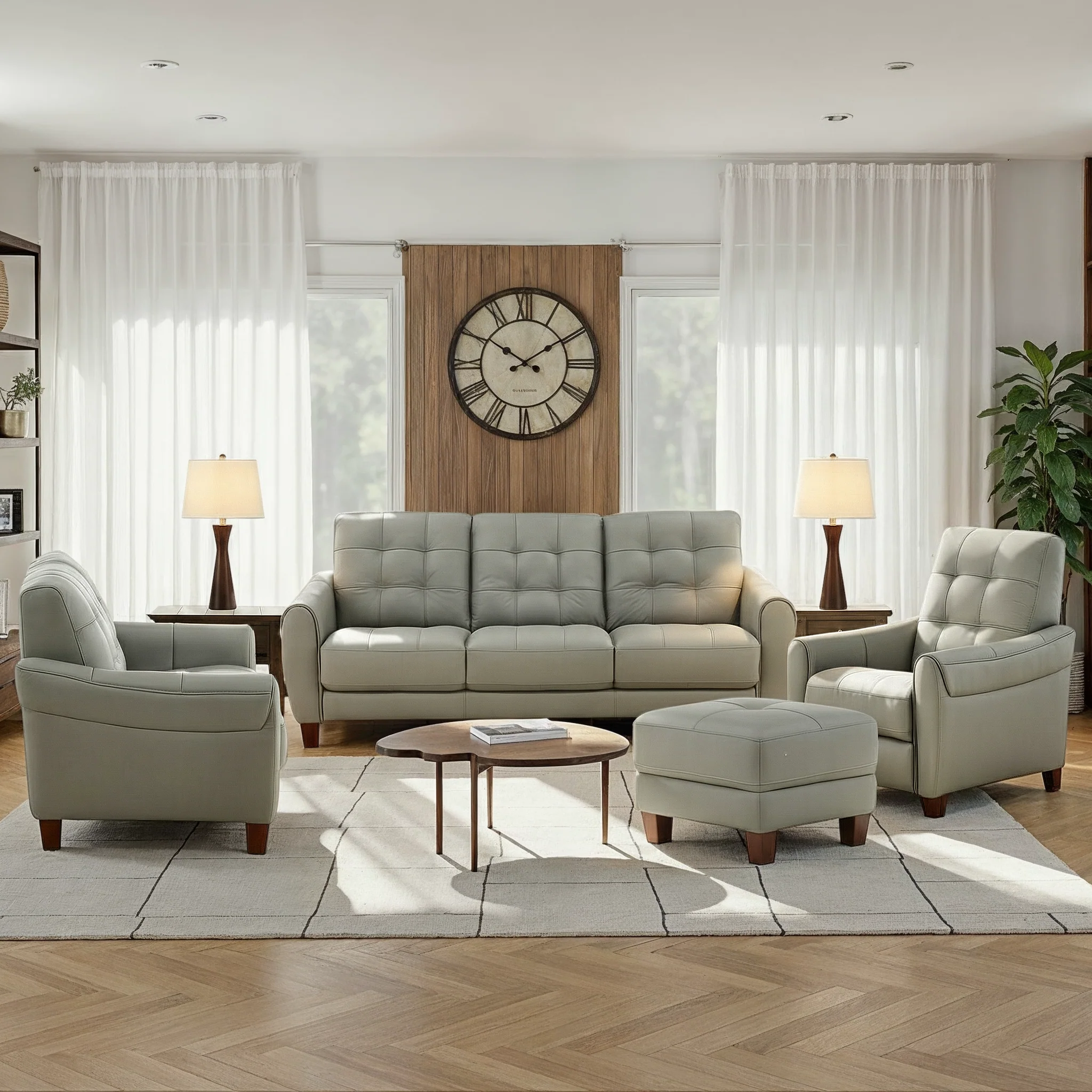 Fitzgerald Leather Ottoman