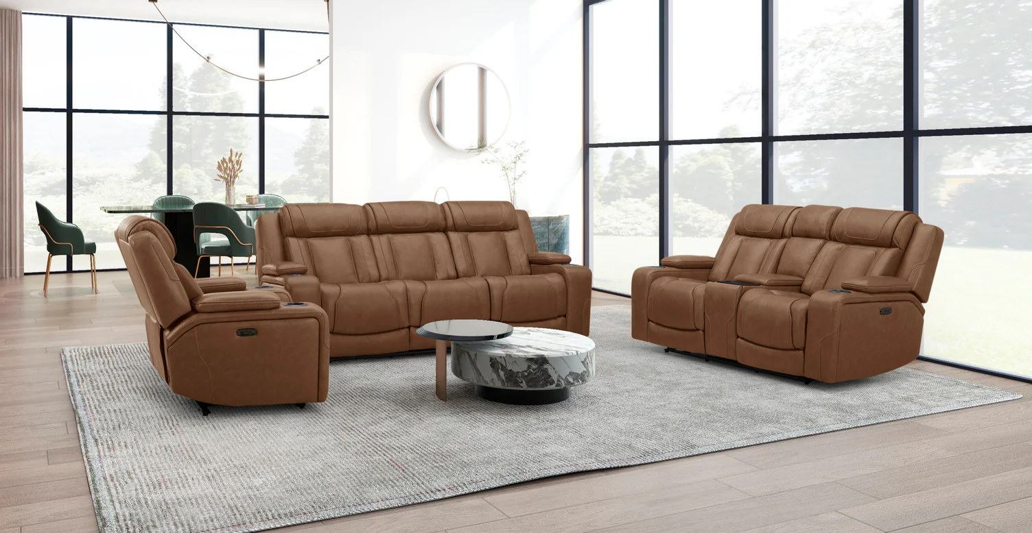 Denver Leather Power Reclining Sofa