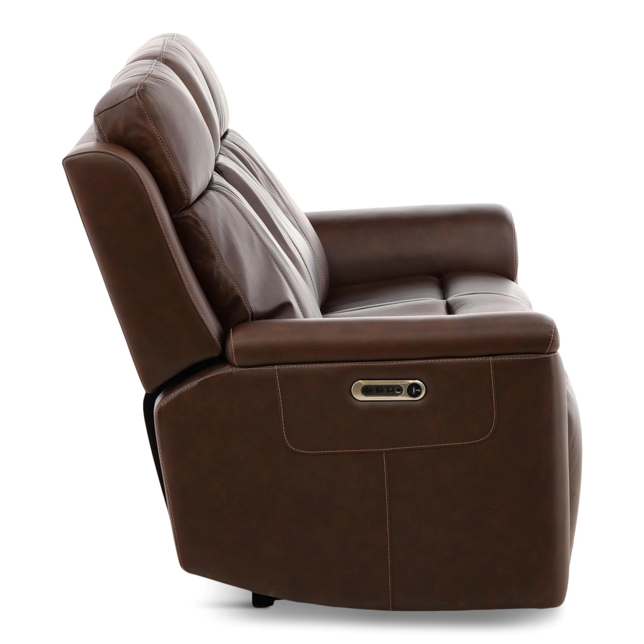 Flexsteel Adrian Leather Power Sofa with Drop Down Table