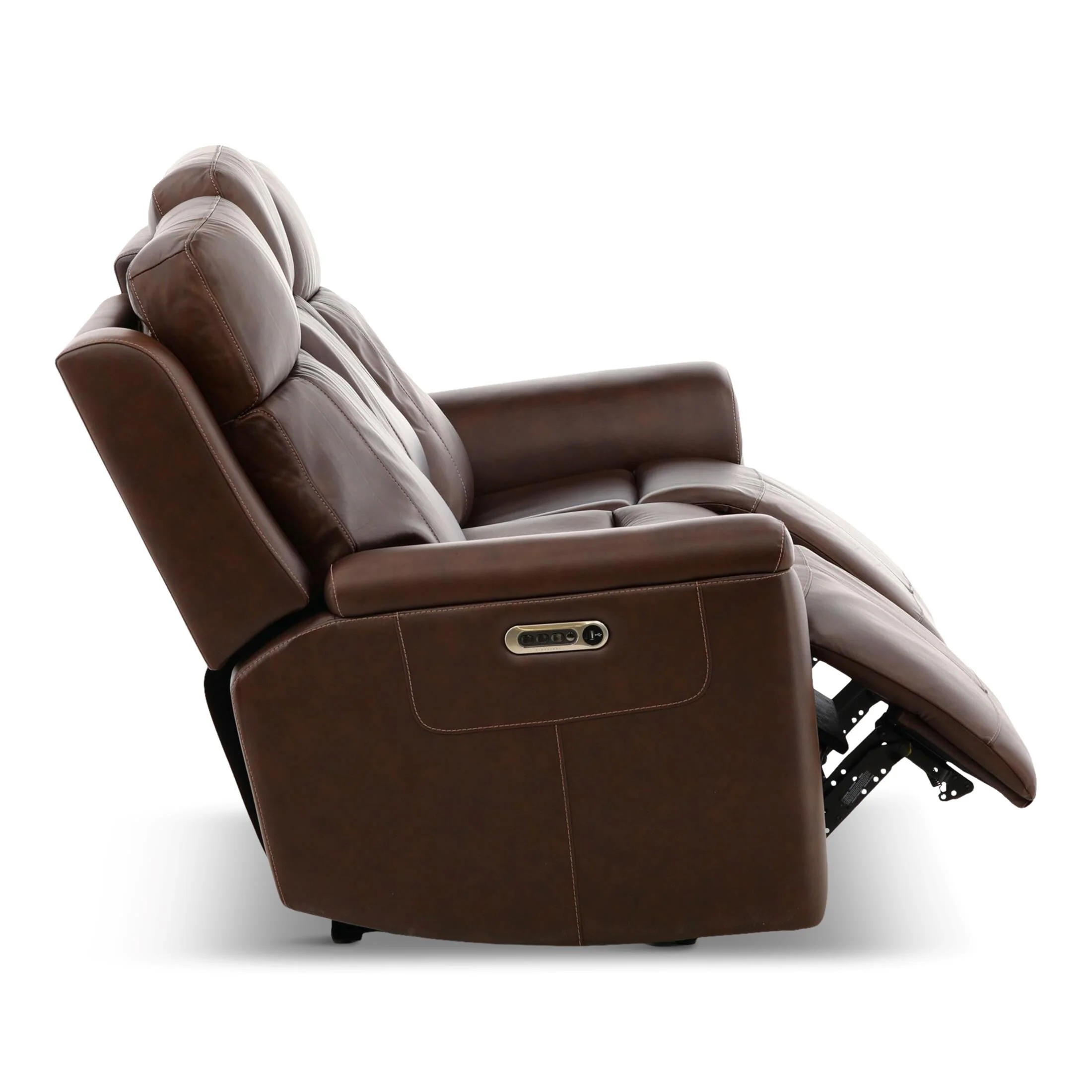 Flexsteel Adrian Leather Power Sofa with Drop Down Table