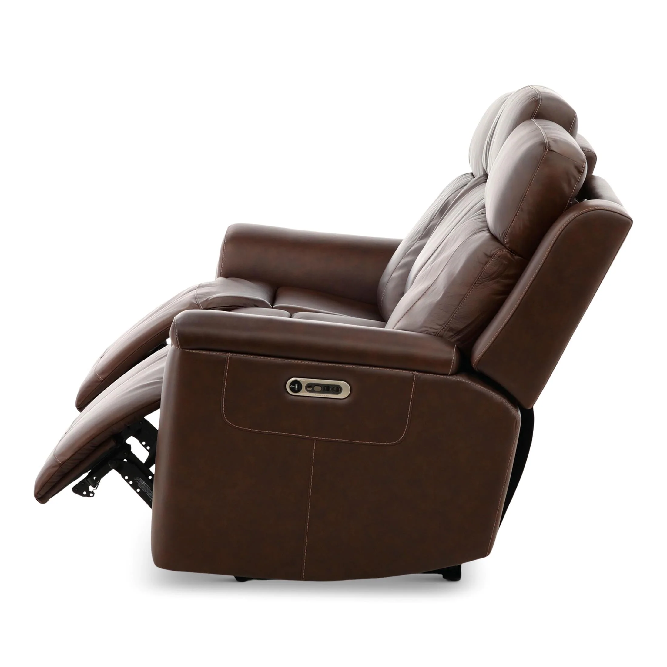 Flexsteel Adrian Leather Power Sofa with Drop Down Table