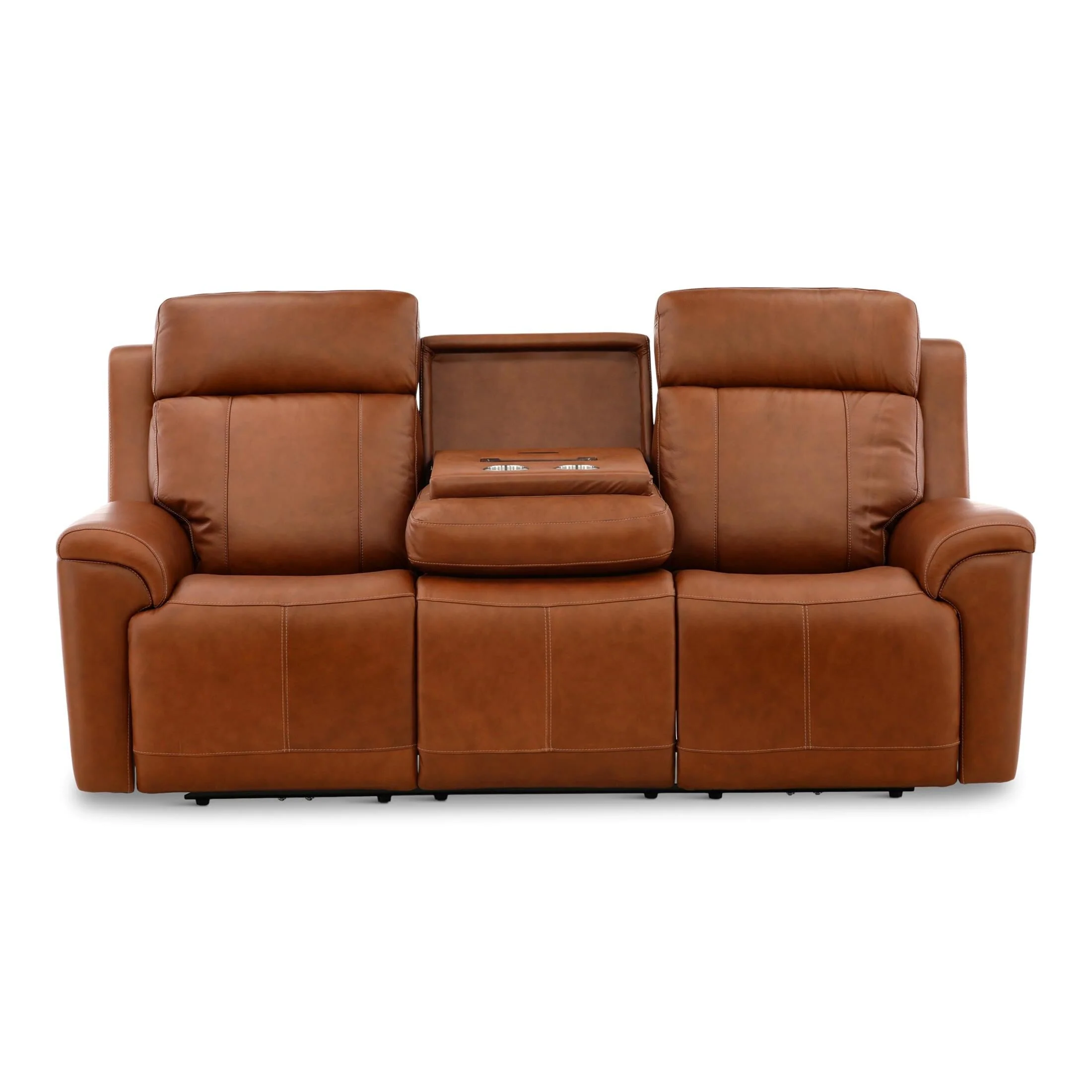 Flexsteel Adrian Leather Power Sofa with Drop Down Table