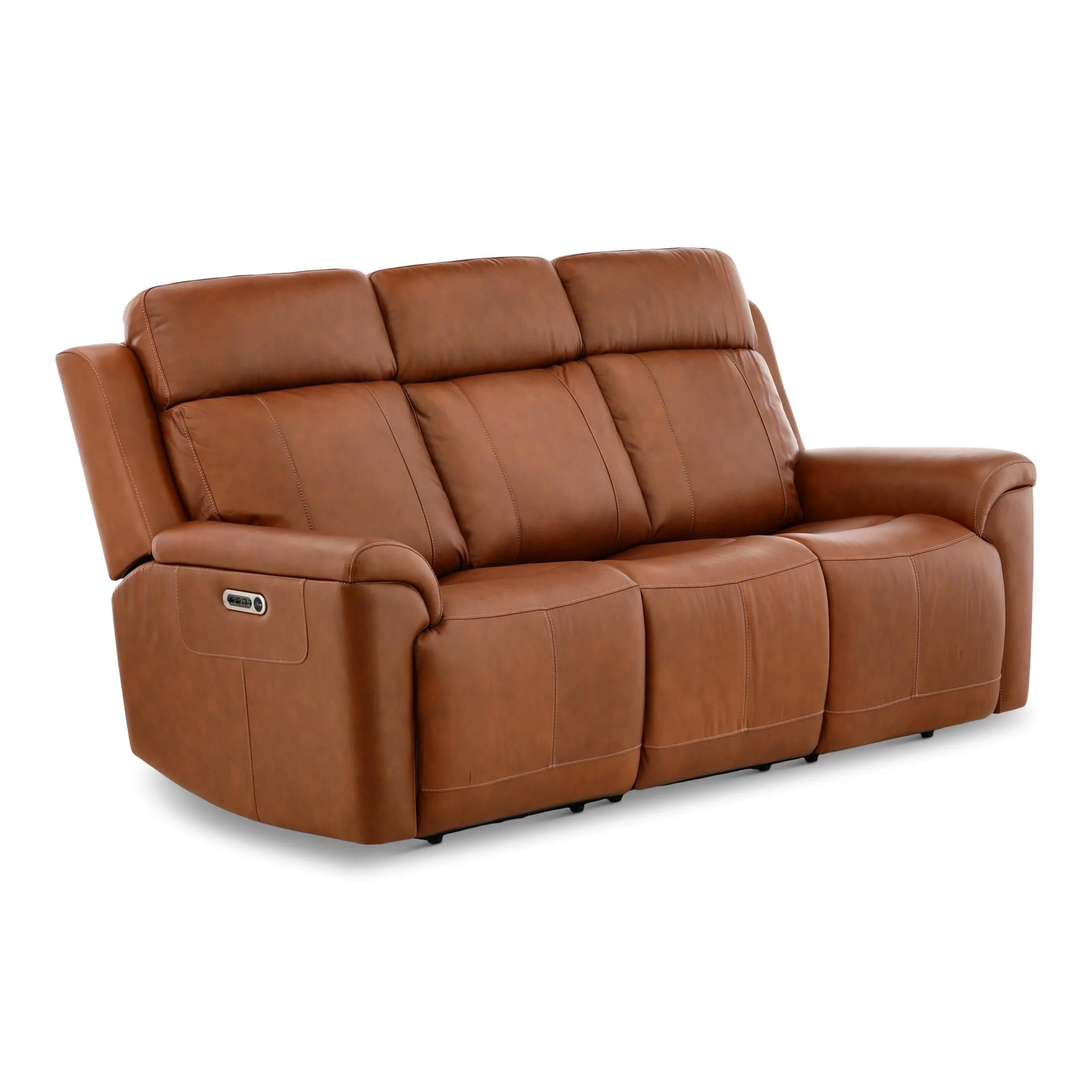 Flexsteel Adrian Leather Power Sofa with Drop Down Table