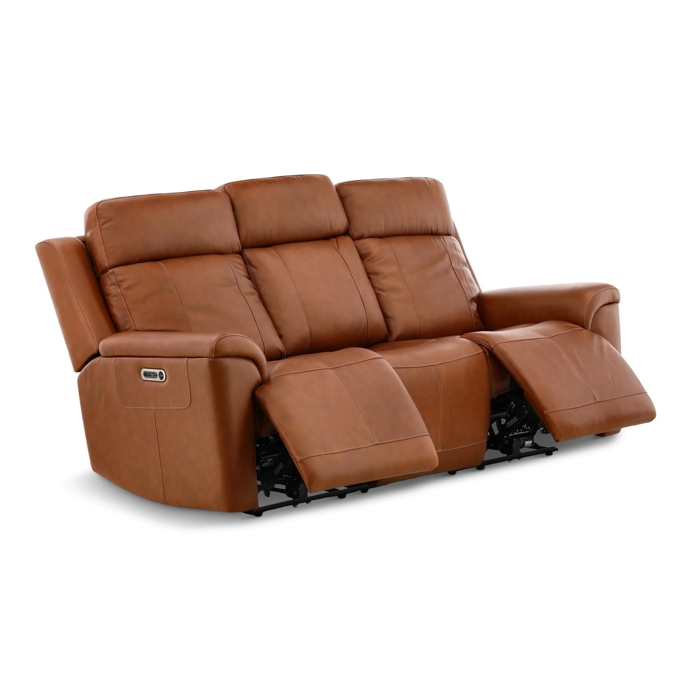 Flexsteel Adrian Leather Power Sofa with Drop Down Table