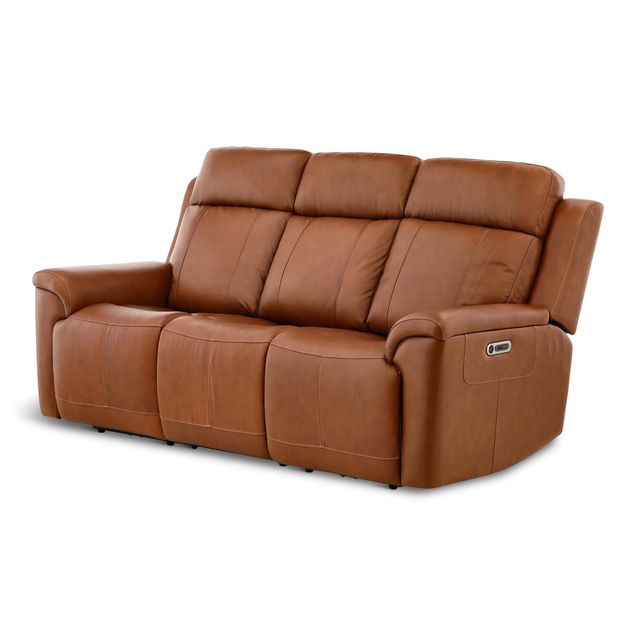 Flexsteel Adrian Leather Power Sofa with Drop Down Table
