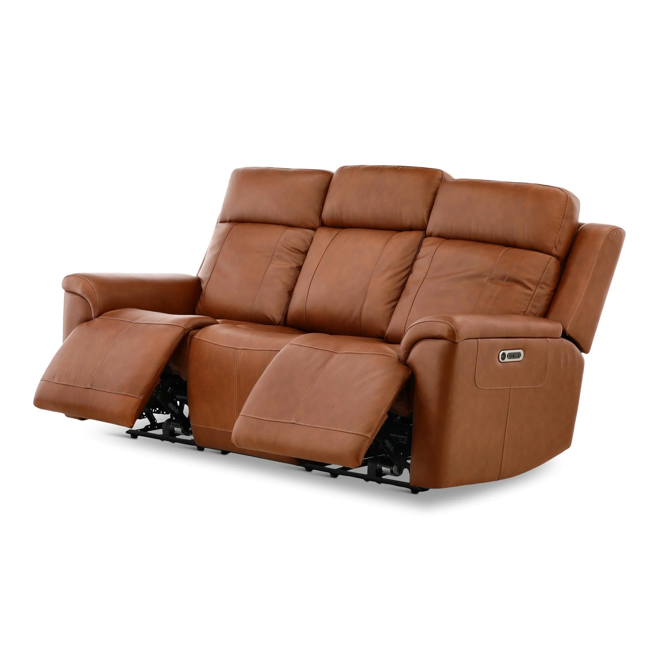 Flexsteel Adrian Leather Power Sofa with Drop Down Table