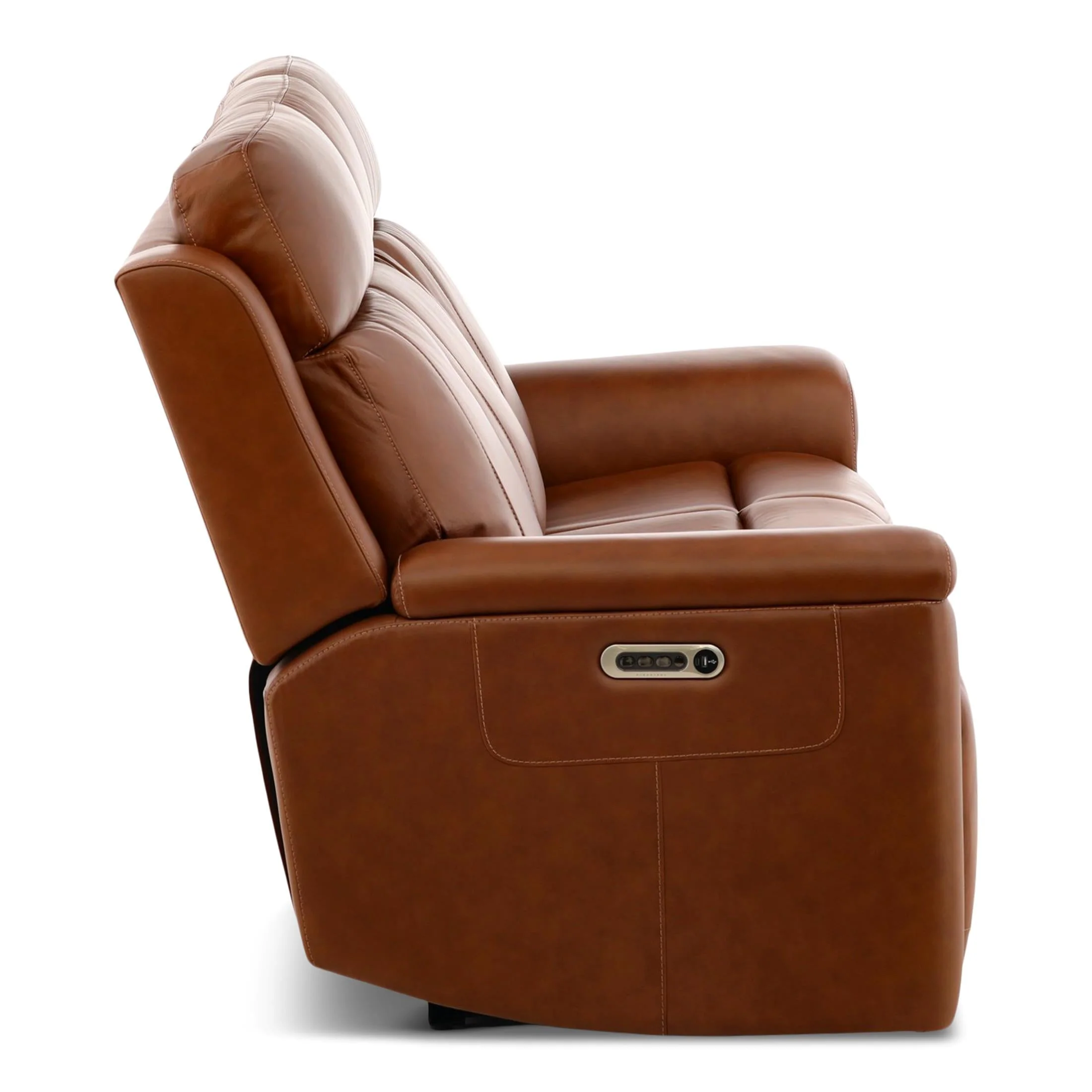 Flexsteel Adrian Leather Power Sofa with Drop Down Table