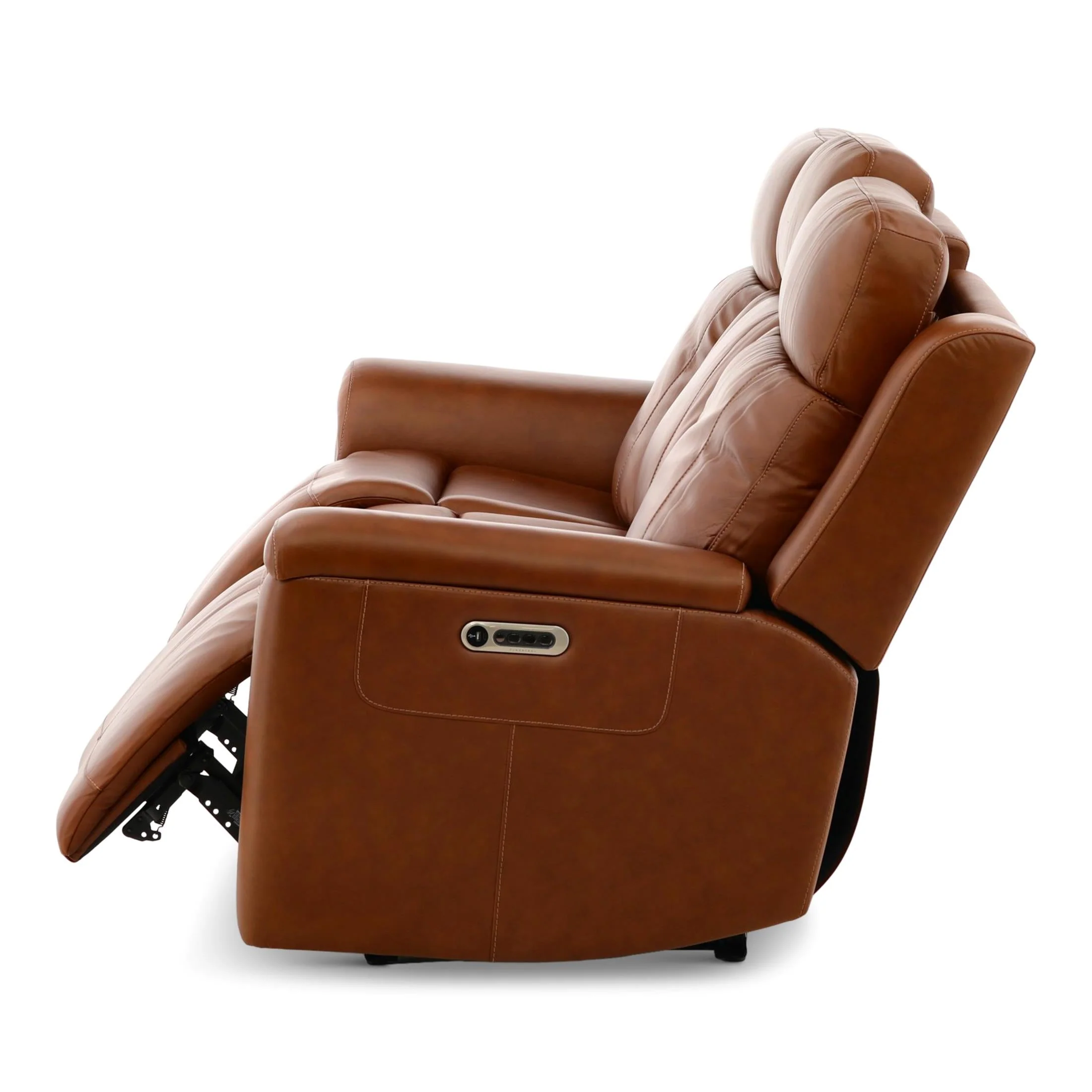 Flexsteel Adrian Leather Power Sofa with Drop Down Table