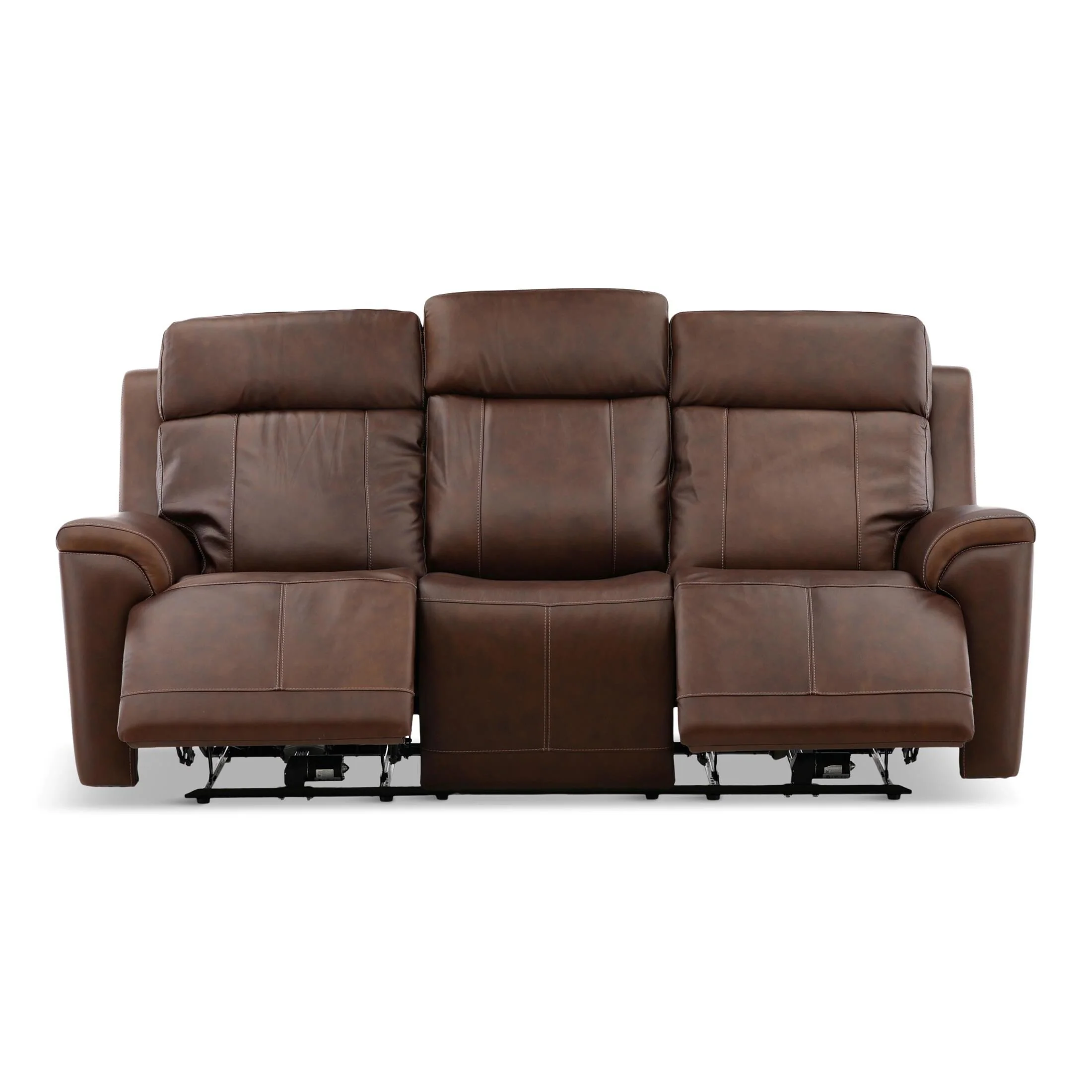 Flexsteel Adrian Leather Power Sofa with Drop Down Table