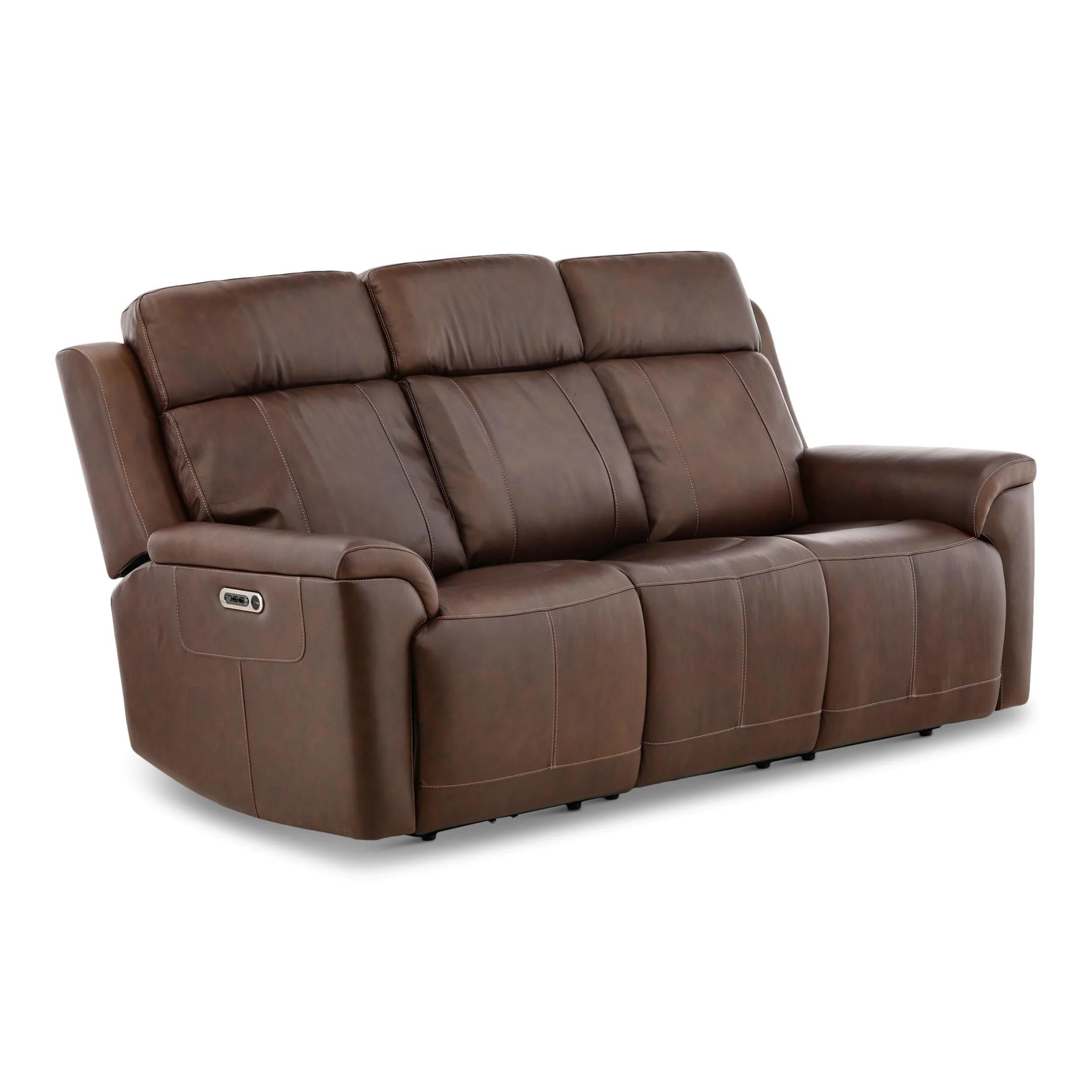 Flexsteel Adrian Leather Power Sofa with Drop Down Table