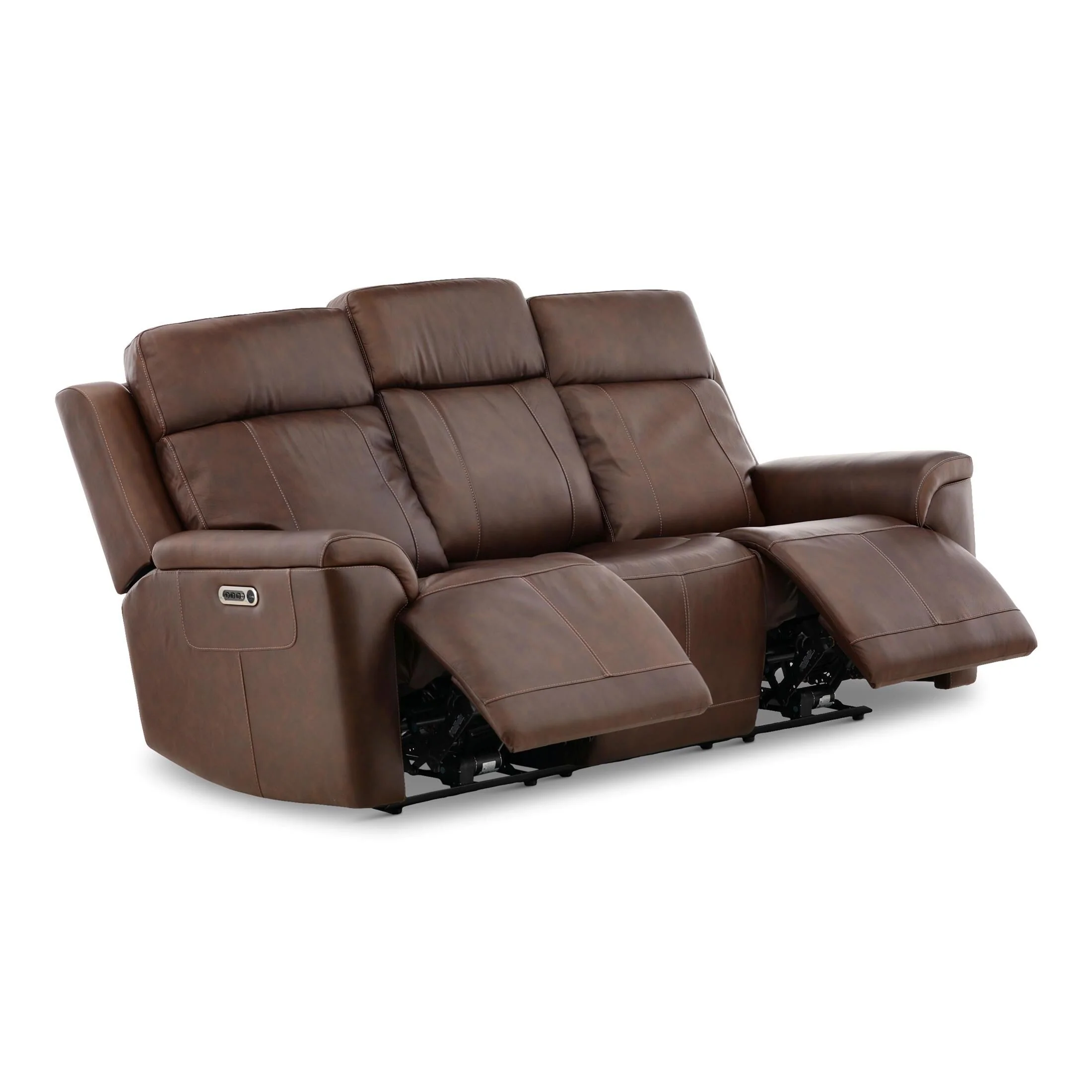 Flexsteel Adrian Leather Power Sofa with Drop Down Table