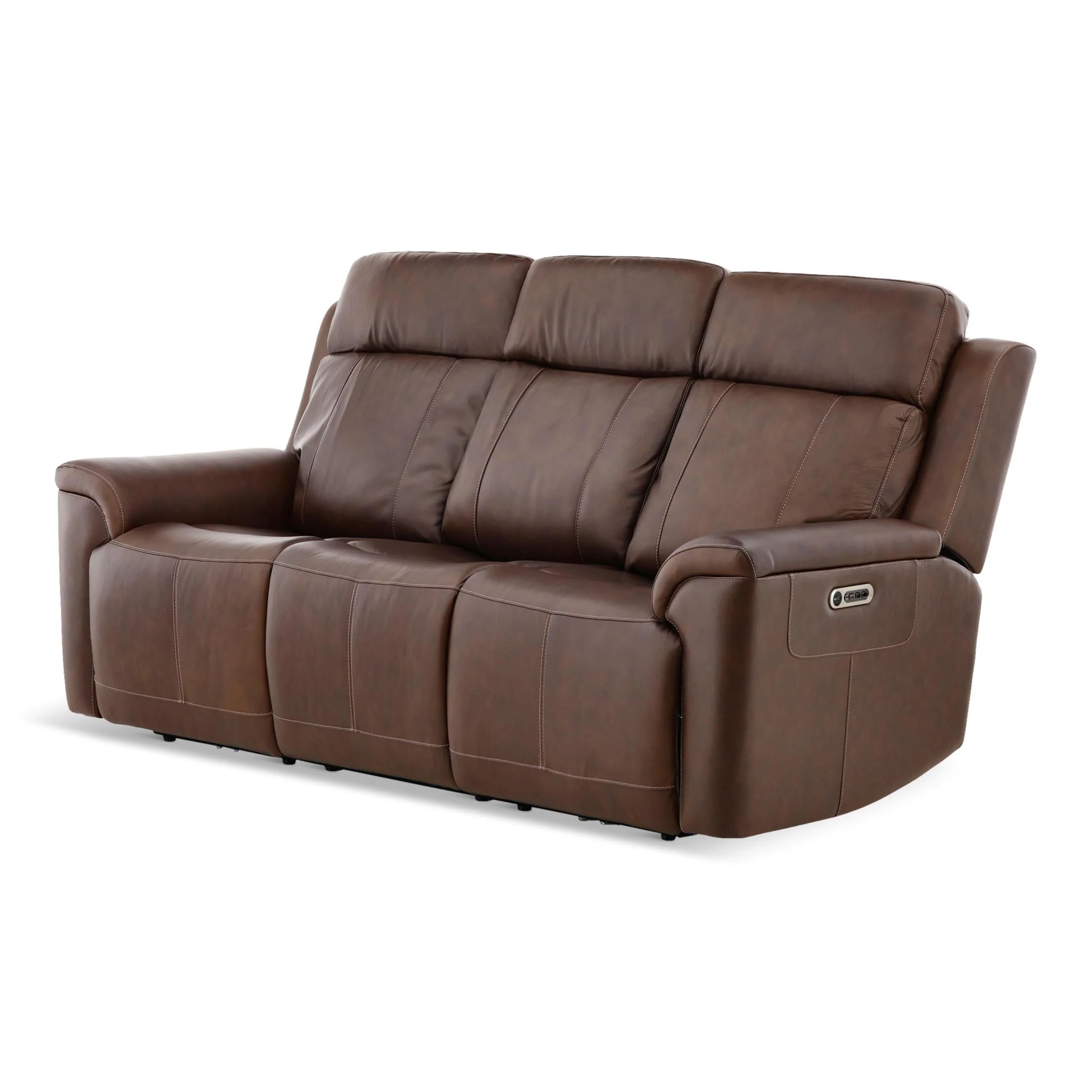 Flexsteel Adrian Leather Power Sofa with Drop Down Table