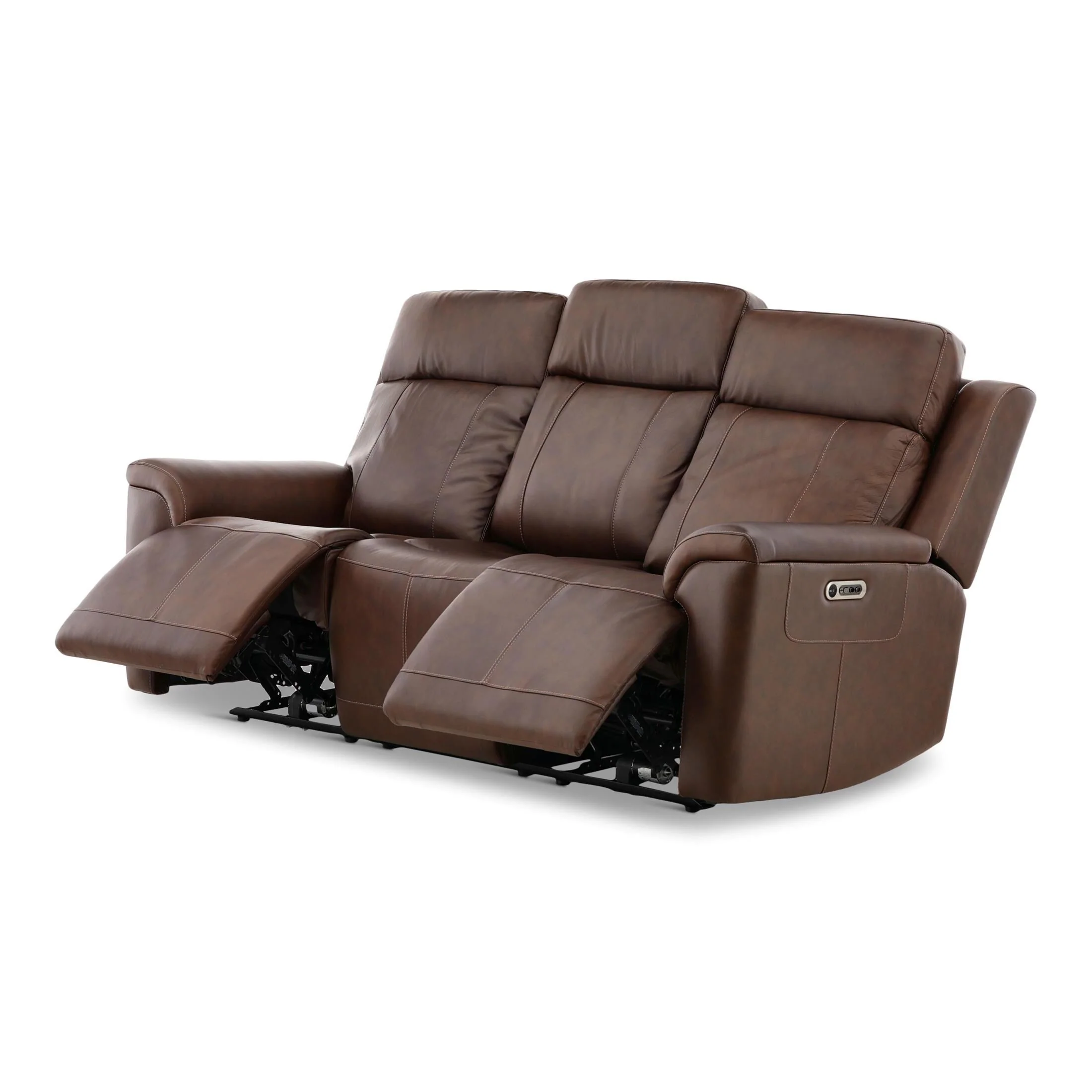 Flexsteel Adrian Leather Power Sofa with Drop Down Table