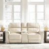 Dahlmoore Leather Power Reclining Console Loveseat