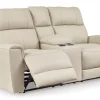 Dahlmoore Leather Power Reclining Console Loveseat