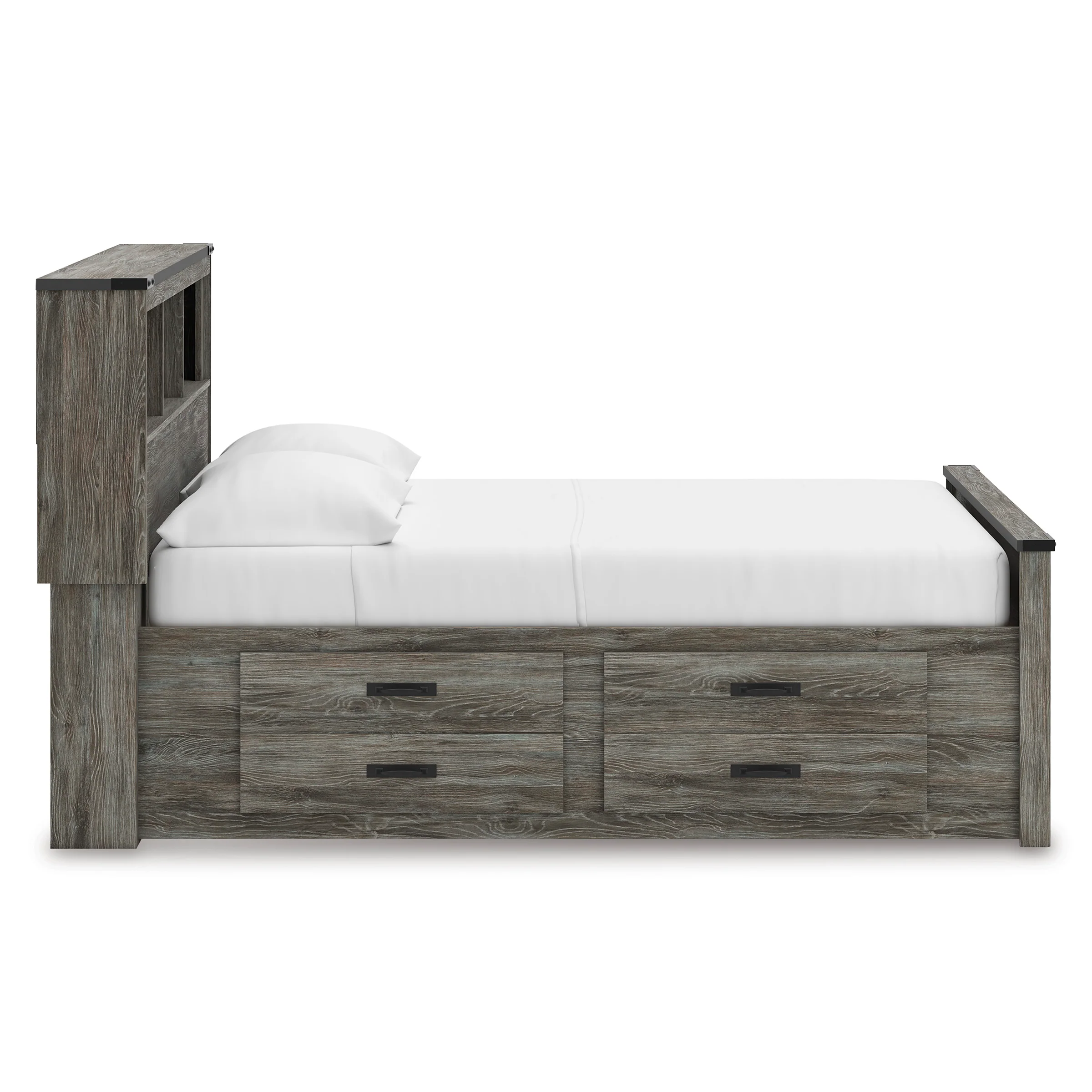Frandern Bookcase Panel Bed with Storage
