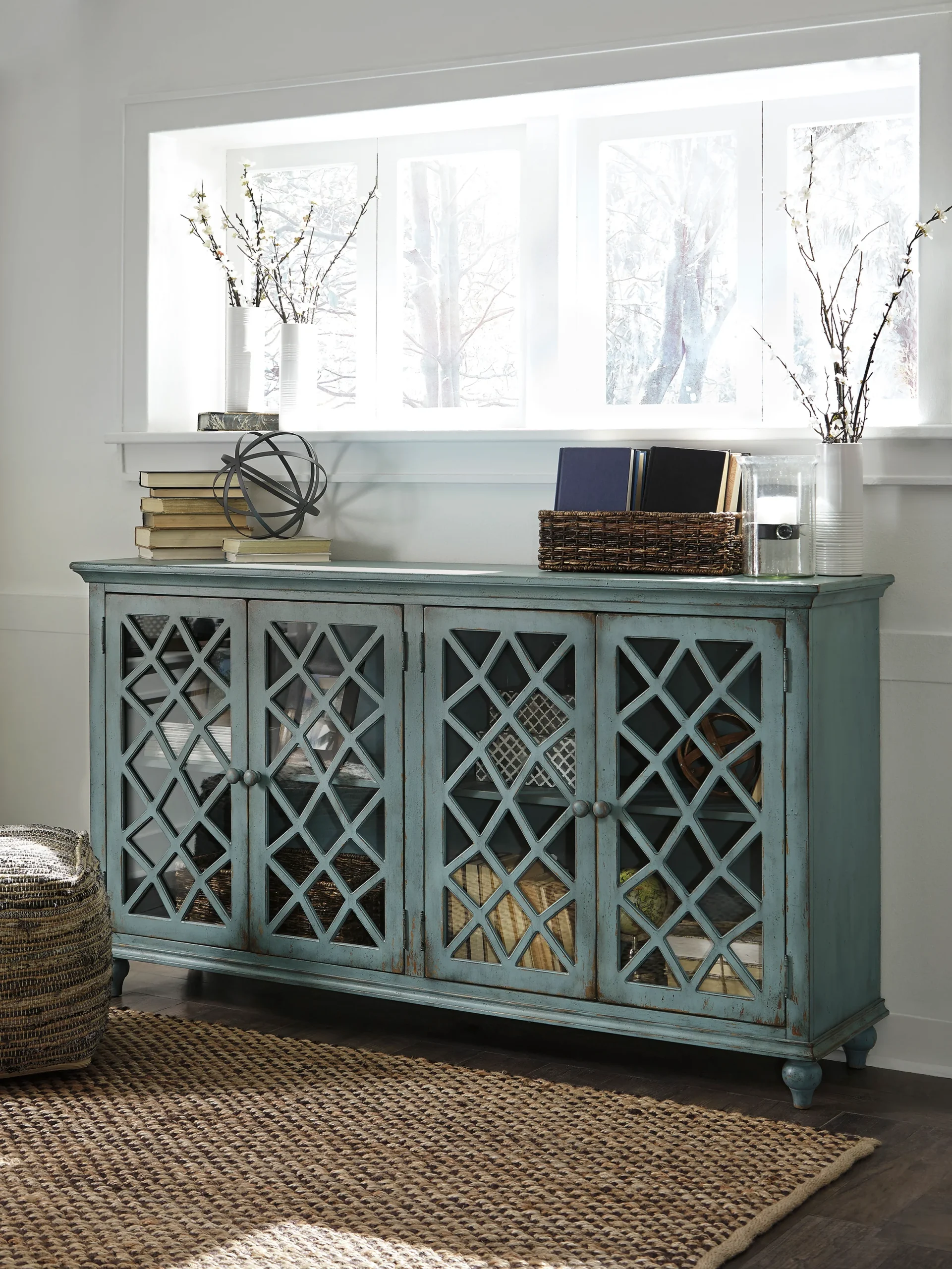 Ashley Mirimyn 4 Lattice Design Door Accent Cabinet