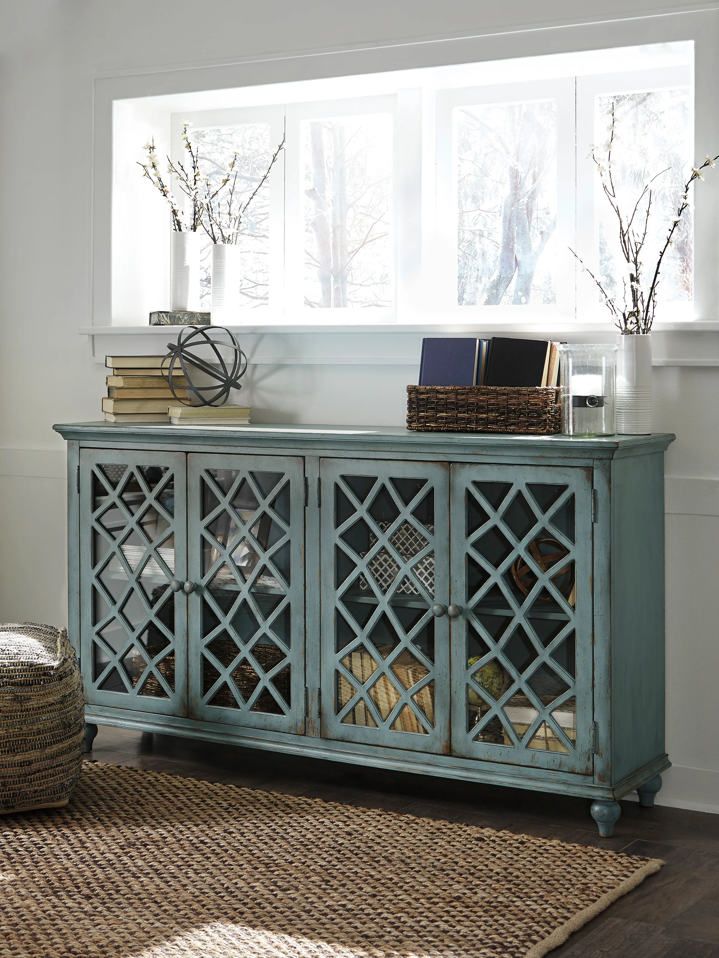 Ashley Mirimyn 4 Lattice Design Door Accent Cabinet