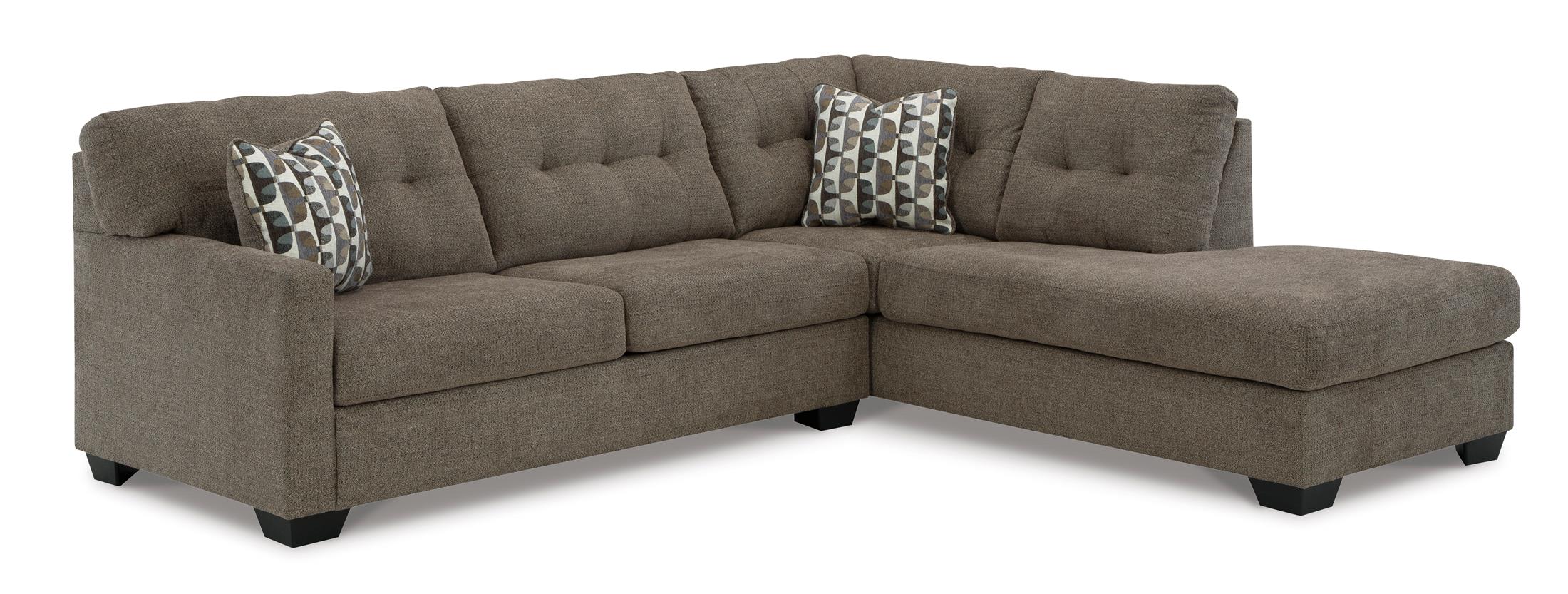 Mahoney 2-Piece Chocolate Sleeper Sectional with Chaise