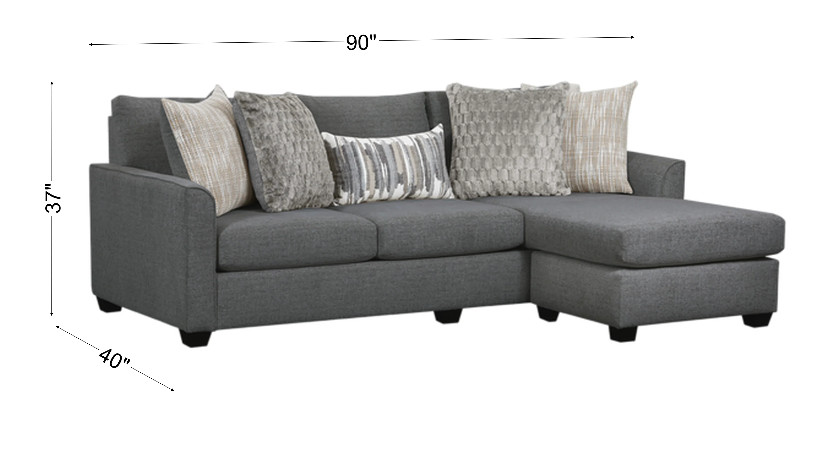 Forte Sofa Chaise with Drop-Down Table
