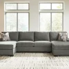 Newellen 3-Piece Sectional with Double Chaise