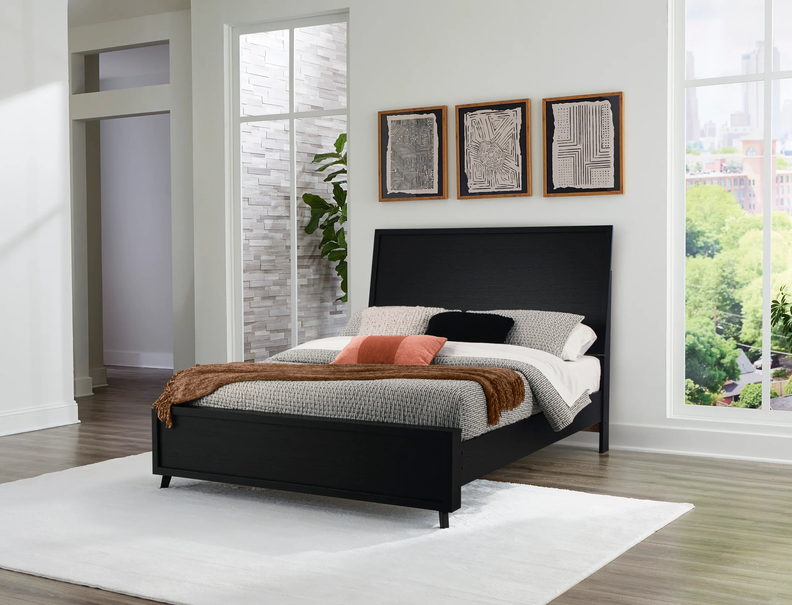 Ashley Danziar Panel Bed with Framed Panel Footboard