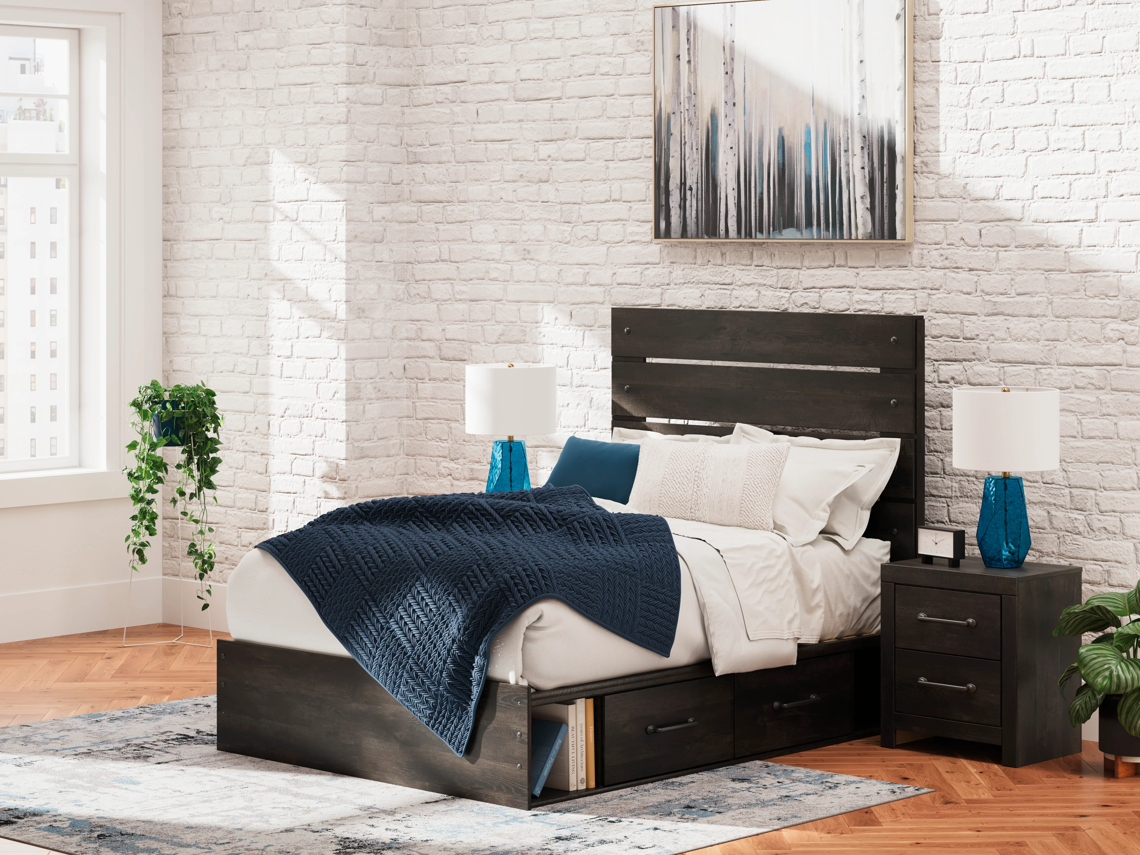 Delmorta Panel Storage Bed