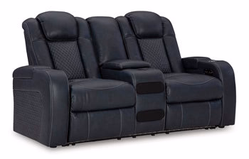 Fyne-Dyme Dual Power Reclining Loveseat with Console