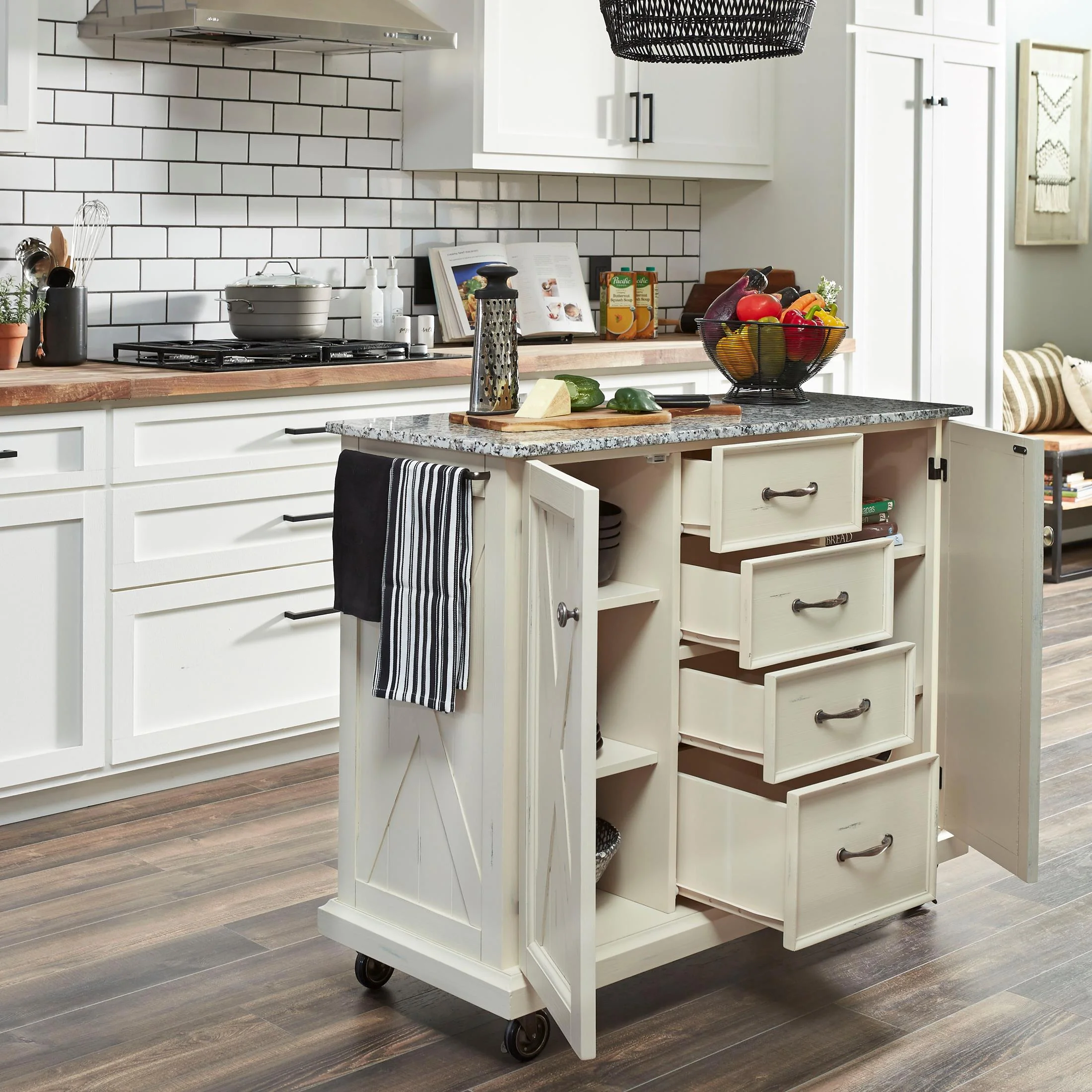Bay Lodge Granite Top Kitchen Cart