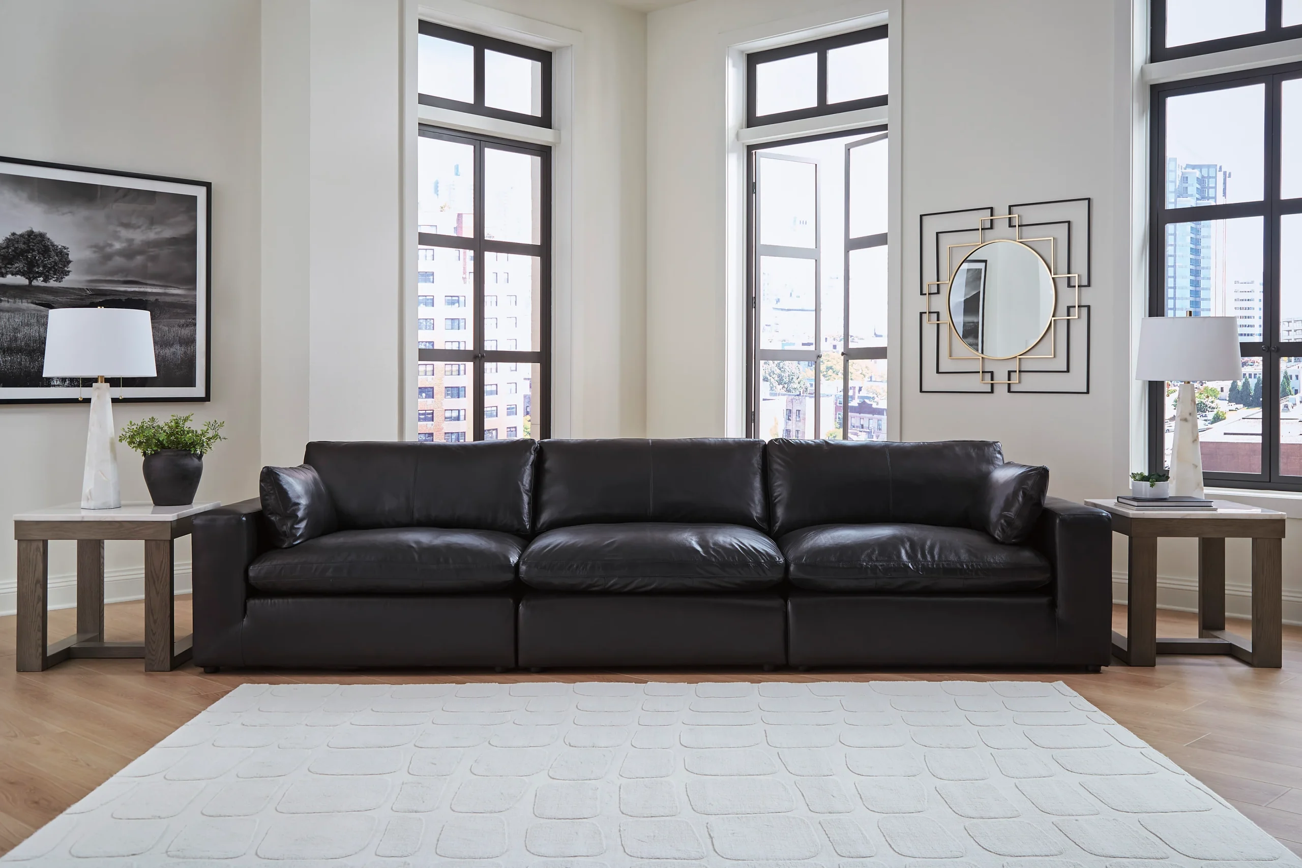 Ashley Emilia 3-Piece Leather Modular Sofa
